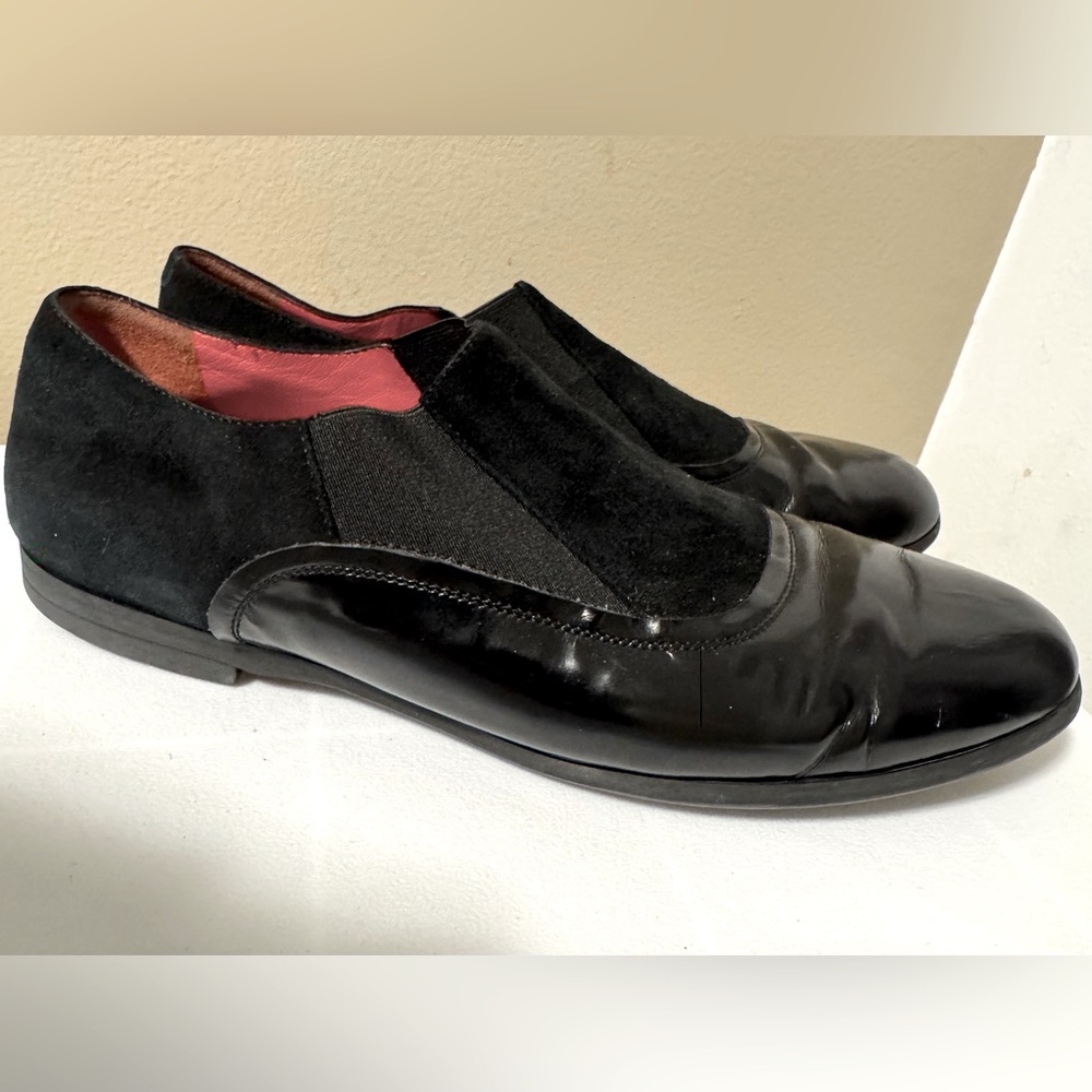 Pas De Rouge Loafers Black Seude Leather